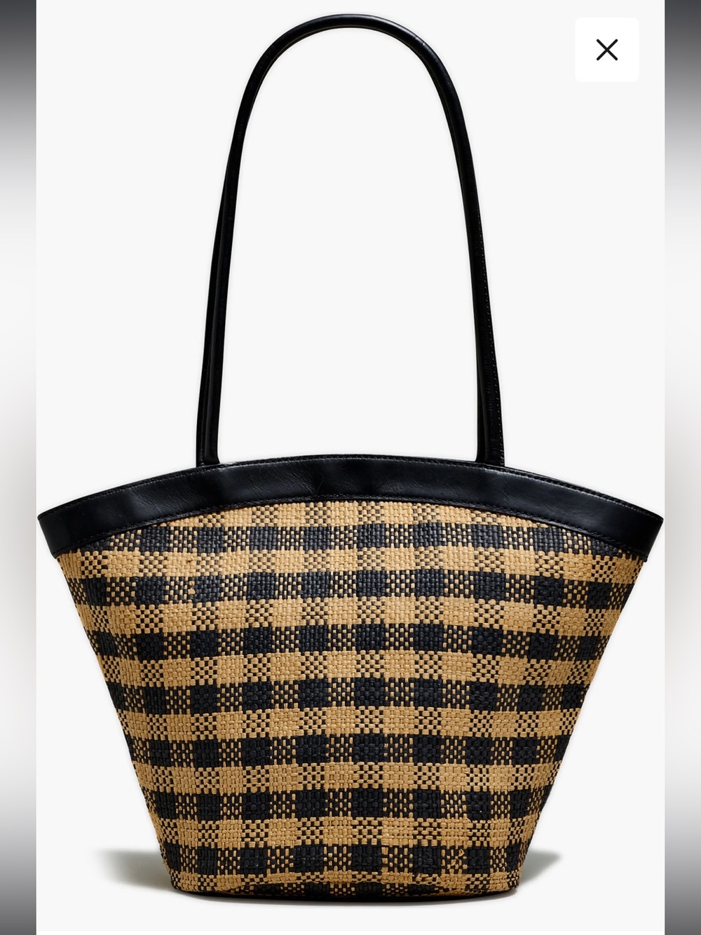 Madewell gingham paper straw tote